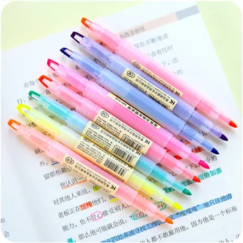 

8 pcs/Lot Dual-side Highlighter pen Korean fluorescent pen for bookmark Cute Stationery Office accessories School supplies FB825