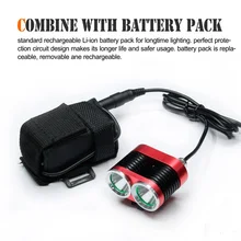 Горного велосипеда bicicleta свет 2400LM 2x CREE XM-L T6 светодиодный велосипед Велоспорт фара головного света+ 6400 мА/ч, 18650 Батарейный блок с креплением на шлем