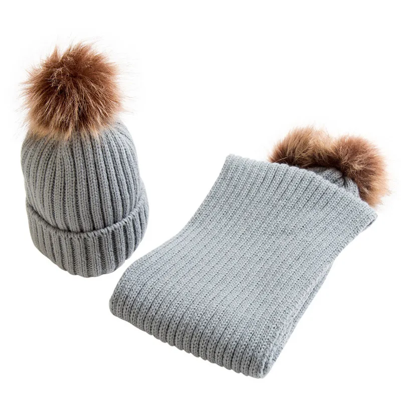 1 комплект Осень Зима крючком шляпа с помпоном девочка вязанная шапка для мальчика шапка шляпы, шарф, воротники, gorros oc18