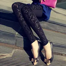 Весна и осень женские брюки тонкие черные кружевные леггинсы стильные леггинсы для женщин