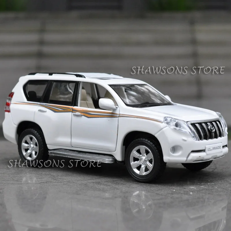 1:32 Scale Diecast Metal Car Model Toyota Land Cruiser Prado Suv Replica Pull Back Toy With Sound &Amp; Light