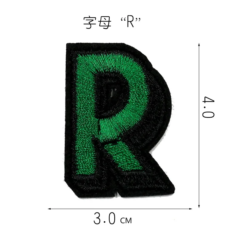 JOD имя патч на одежду наклейки буквы железные нашивки для одежды Железная аппликация Ткань буквы Вышитые аппликации накладки - Цвет: R
