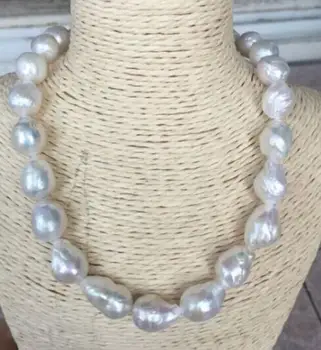 

free shipping >>>>noble jewelry Details about baroque 18" 16X14 MM SOUTH SEA NATURAL White PEARL NECKLACE