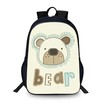 

BAOBEIKU New Bear illustrations Cartoon 3D Backpacks Fashion Children School Bags For Girls Boys Men Book Bag Kids Bags DropShip
