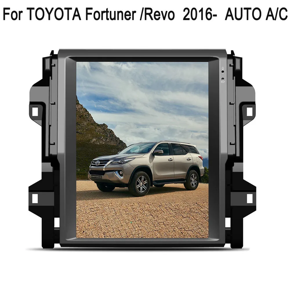 12 1 &quotTesla тип Android Fit TOYOTA Fortuner/Hilux Revo 2016 2017 2018 авто/Manaul A/C автомобильный dvd-плеер