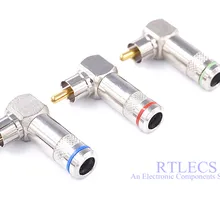 1 шт. DIY RCA штекер Проволочный припой Тип крепления кабеля Мужской Аудио/видеоразъем пайка RCA AV Угловой 90 градусов металлический щит