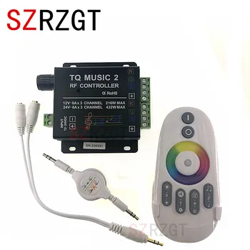 

LED RGB Music Controller DC12-24V Intelligent Sonic Sensitivity Backlight Control with RF Touch Remote Controller