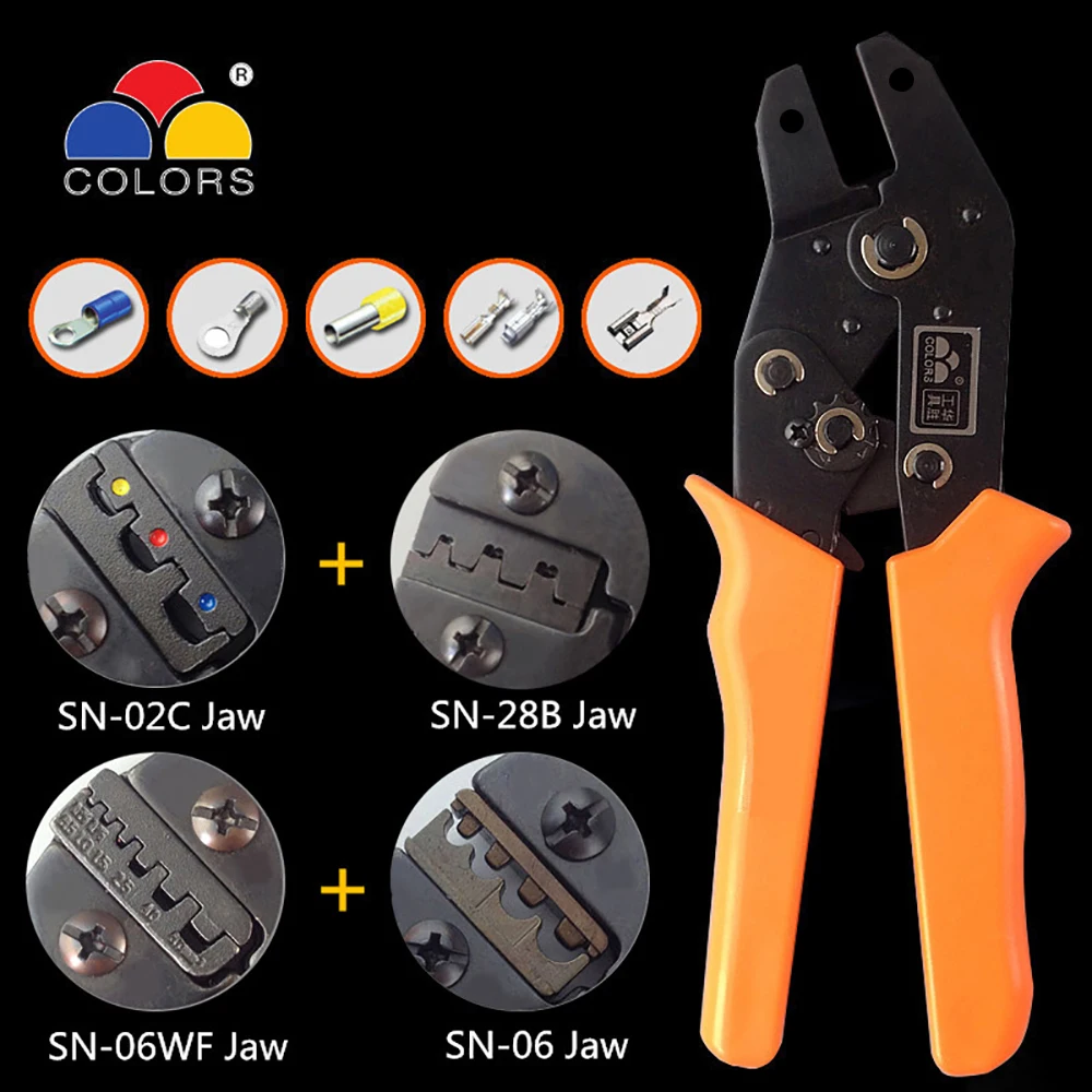 

crimping tool pliers 2.54/3.96/5557/2.8/4.8/6.3 RV/SV/UT/OT terminal ferrule crimper wire hand tool alicate crimpador sn-28b