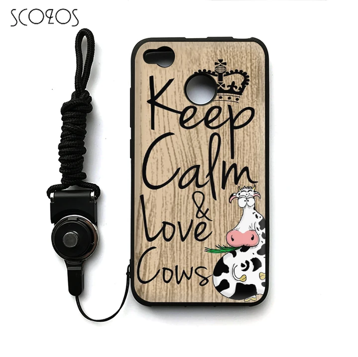 SCOZOS Keep calm &amp love cows cute cartoon quote Phone case Soft Cover For Xiaomi Mi 5 6 A1 5X Redmi 4X 4A Note 4 #da44 |