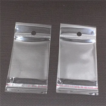 

1000pcs Transparent Waterproof and Dustproof Hanging Hole Self-Adhesive opp bag Pakaging Jewelry/Craft Clear Display Opp Bag