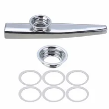 1 pieza de Metal Kazoo con 6 flauta Kazoo diafragma flauta armónica para principiantes niños adultos regalos de fiesta instrumento Musical