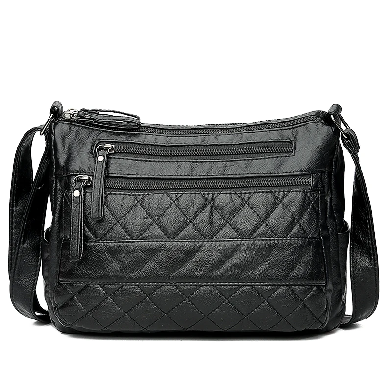 Annmouler أزياء النساء حقيبة كتف لينة بو الجلود Crossbody حقيبة متعددة جيوب حقيبة ساعي السيدات غسلها محفظة جلدية حقيبة