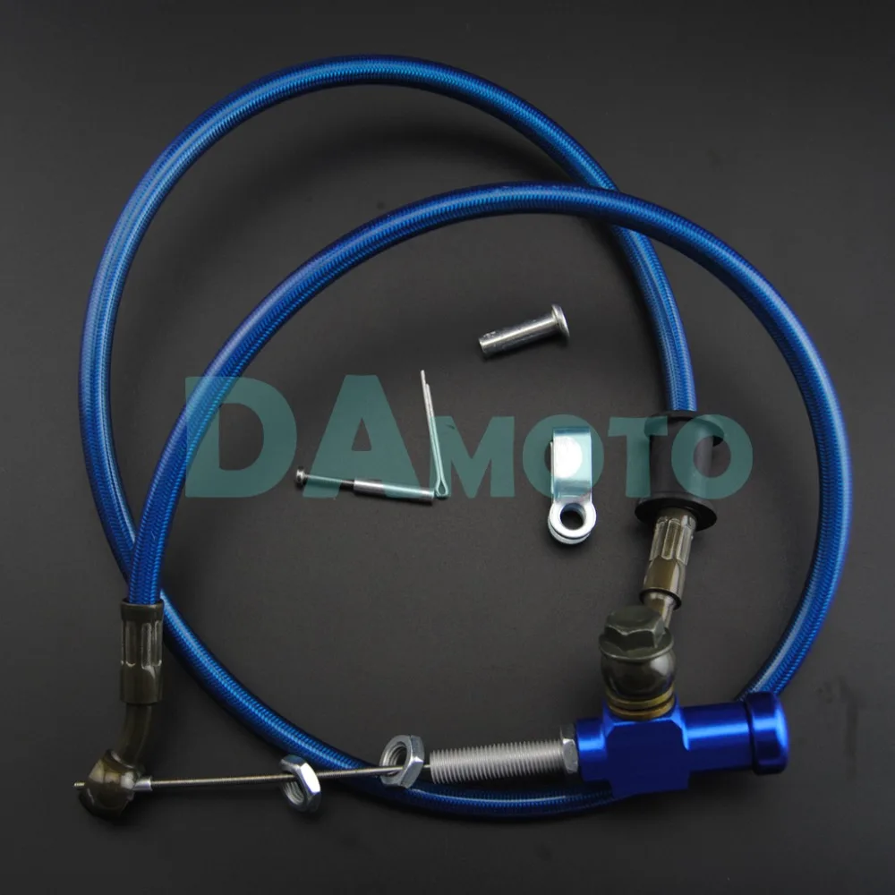 Hydraulic Clutch Slave Cylinder Pull Rod Pump 900MM Blue Braided Steel