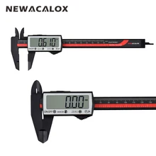 NEWACALOX Touch Digital Caliper Carbon Fiber Ruler Extra Large LCD Screen Inch/Metric Conversion 0-6 Inch/150 mm Measuring Tool