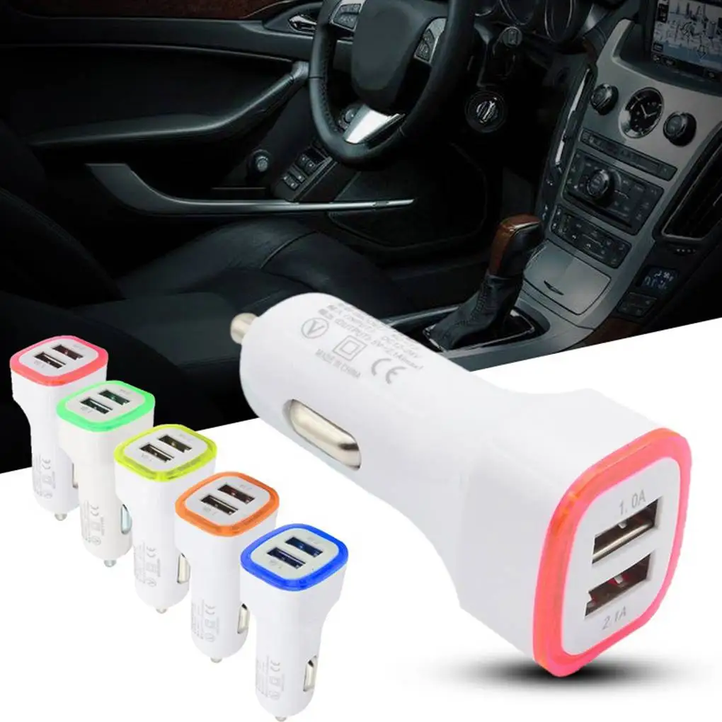 

LED Dual USB Car Charger Cigarette Lighter Car Charger for GPS Mobile Phone MP3 PDA Bluetooth Headset Digital Camera