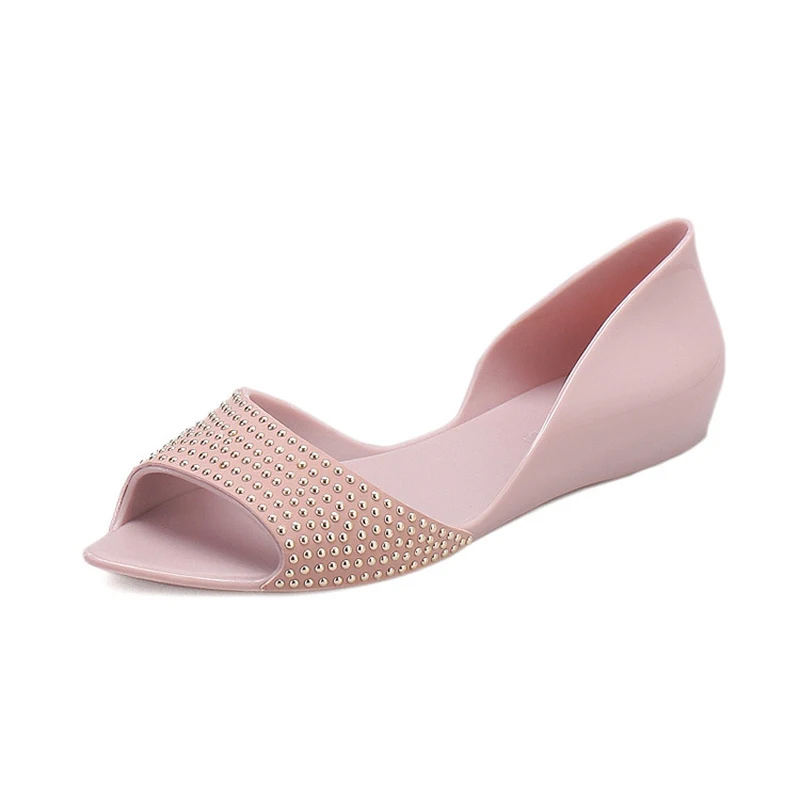 

New Arrivals Jelly Shoes 2017 Summer Women Shoes PVC Comfort Flat Sandals Casual Beach Open Toe Woman Sandals Slip On