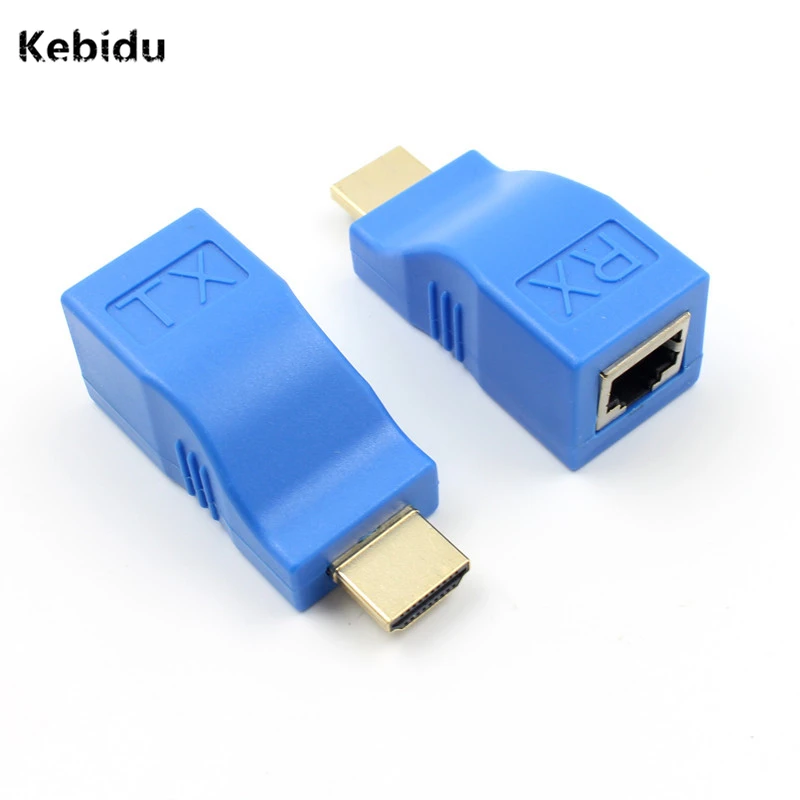 Kebidu Профессиональный 4k RJ45 порты HDMI удлинитель HDMI Расширение до 30 м по CAT5e/6 UTP LAN Ethernet кабель для HDTV HDPC