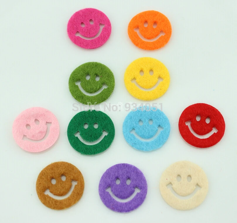 Buy Set of 1000pcs 18mm Assorted Smile Face Felt