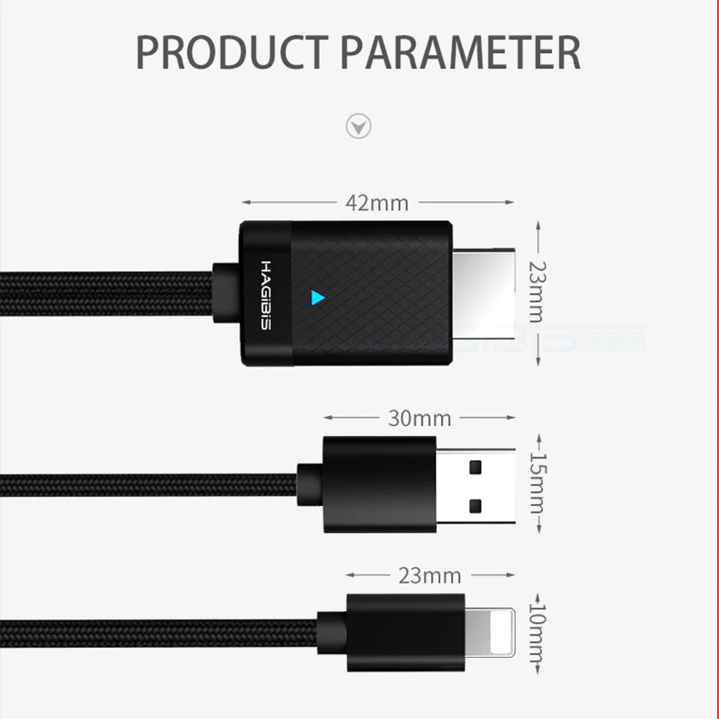 HDTV HDMI кабель 1080P TV цифровой av адаптер Кабель HD качество USB зарядка для IPhone 7 8 Plus X iOS 9