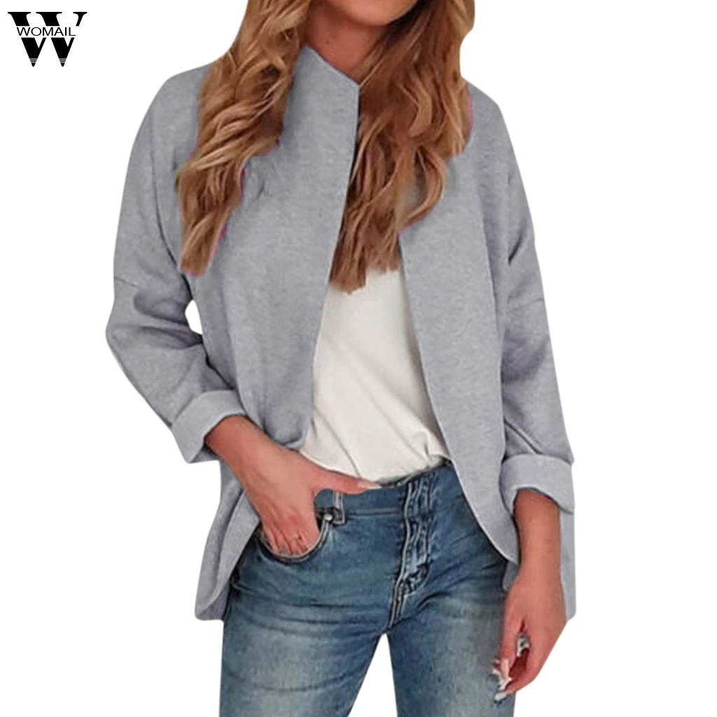 

Womail crop jackets women Open Front Long Sleeve Coat Jackets Parka Outwear Cardigan Coat Tops casacos femininos inverno 2019