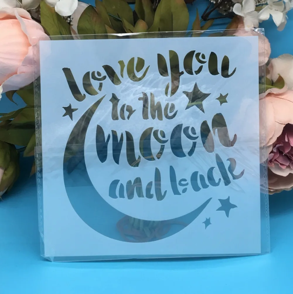 5.9inch New Moon Words DIY Layering Stencils Wall Painting Scrapbook Coloring Embossing Album Decorative Paper Card Template | Канцтовары