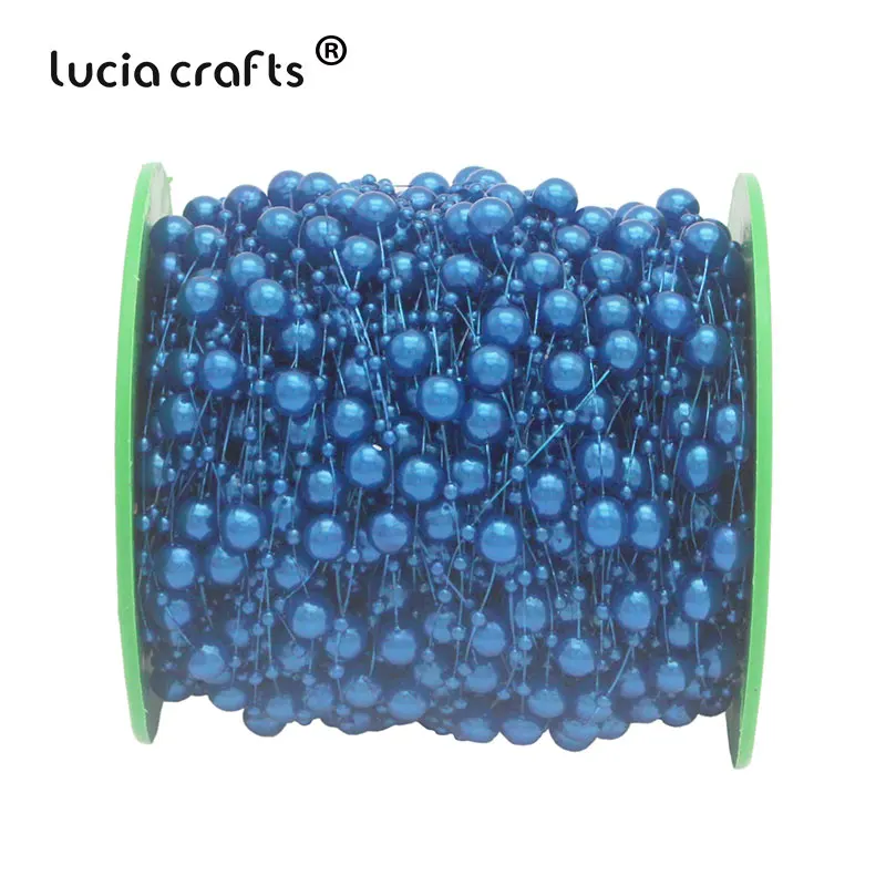 Lucia crafts 60 м/рулон смешанный 3/8 мм искусственный цепочка с жемчужными бусинами гирлянды искусственные цветы для свадьбы свадебный букет цветы C0613 - Цвет: C11 Royal blue