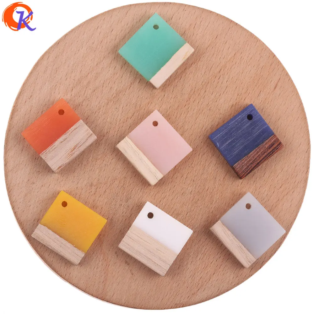 

Cordial Design 50Pcs 24*24MM Jewelry Accessories/Earrings Making/Natural Wood & Resin/Square Shape/Hand Made/Earring Findings