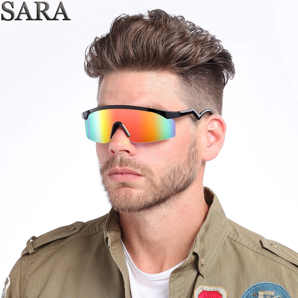 

SARA 2018 New Sunglasses Women Outdoor Sports Sun Glasses Men UV400 Eyewear Mirror Lens Shades gafas de sol With Box