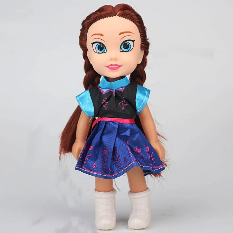 Disney 15cm Frozen Princess Elsa Anna Doll Ice and Snow Dolls Model Toys for Girl Christmas Gift Box
