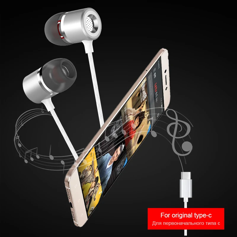 WLNGWEAR стереонаушники для Usb Leeco Type c наушники с микрофоном C телефона Letv LeEco Le 2 Pro Max
