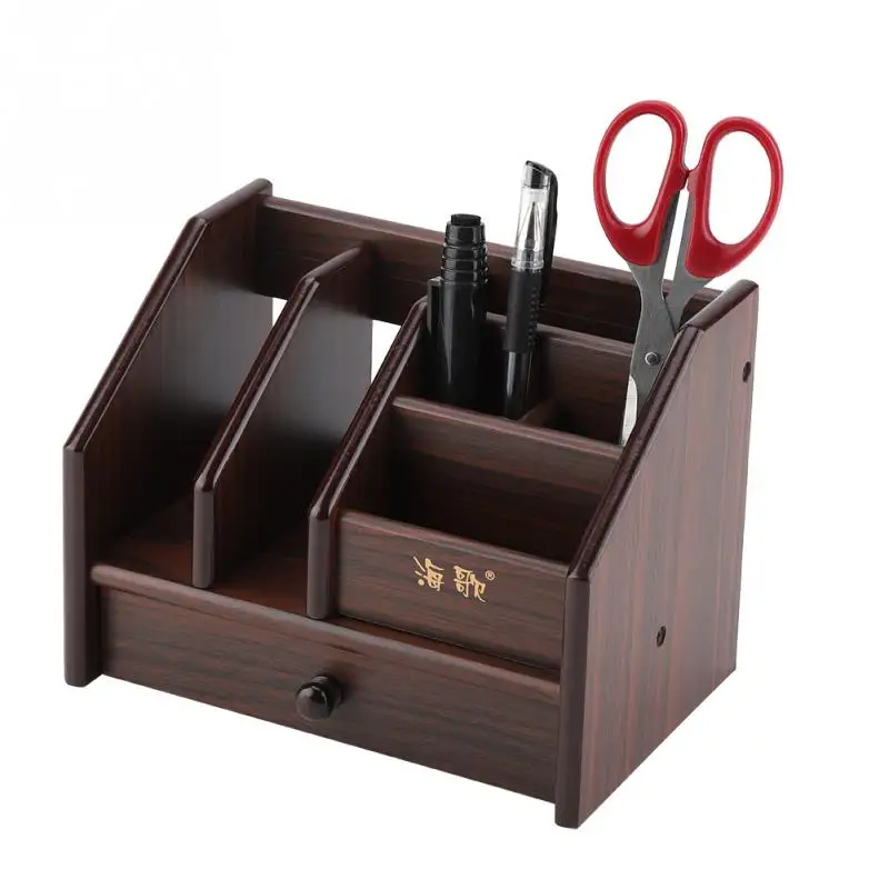 

Multifunctional Wooden Desktop Organizer Jewelry Storage Box Makeup Organizer Pencil Case Holder Stationery Office Storage Rack