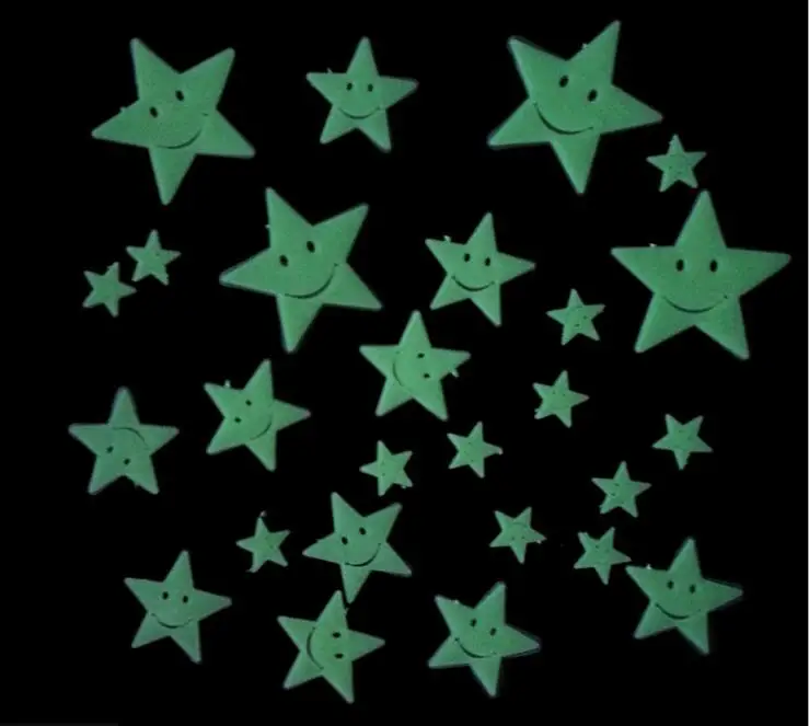 26pcs/Pack Luminous Stars Wall Stickers Home Glow In The Dark For Kids Baby Room DIY Art Decor Sticker | Дом и сад
