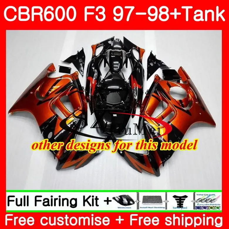 Корпус для HONDA CBR600F3 CBR600RR F3 CBR 600F3 FS 47SH20 CBR600 F3 97 98 CBR600FS в продаже синие CBR 600 F3 1997 1998 обтекатели комплект