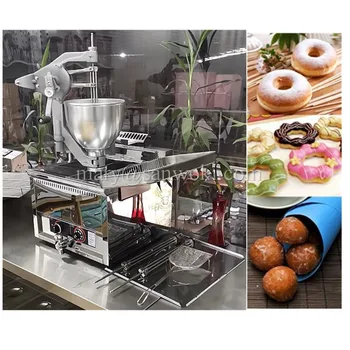 

Stainless steel Manual Donut machine Round Doughnut makers Circle Donut Botti machine Ball cake making machine with gas fryer