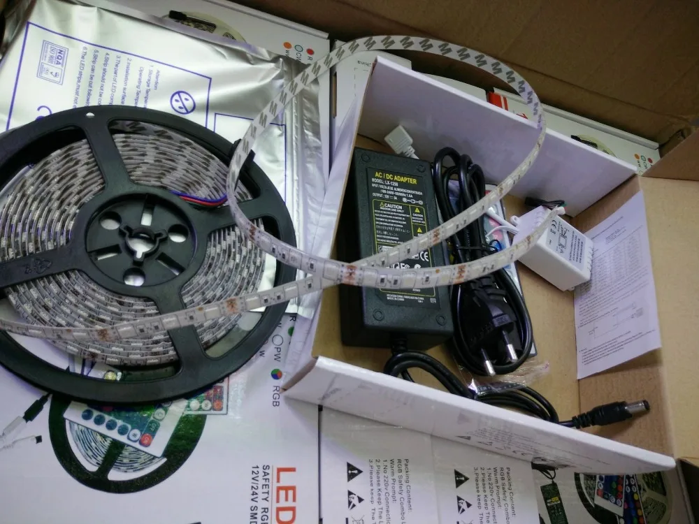 5 м/рулон 300 LED RGB SMD 5050 Гибкая Водонепроницаемая светодиодная лента + 24/44key ИК пульт