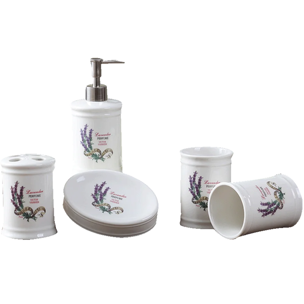 Nordic Ceramic Wash Lavender Five Piece Cup Set Bathroom Ware Wash Set Bathroom Set Lo88237 Sanitary Ware Suite Aliexpress