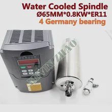 220 V 800 W ER11 с водяным охлаждением шпинделя двигатель с водяным охлаждением и 0.8kw VFD инвертор частотно-регулируемый привод ЧПУ регулировка скорости вращения шпинделя