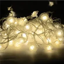 10 м 80 светодиодный фея Рождественские огни свадьба для вечеринки, дня рождения украшения Роза натальные строка Luminaria Батарея светодиодный свет