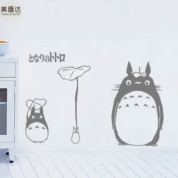 

Cartoon Characters Totoro Japanese Anime Wall Stickers Hayao Miyazaki Animation Glass Single-piece Package Mirage of Beauty LIPC