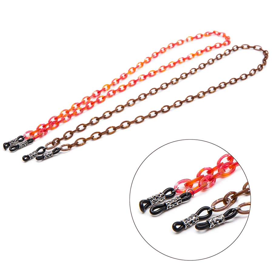 

10PCS tortoiseshell color acetate loop sun glasses chain Demi neck cord string retainer Dark brown eyewear strap lanyard holder