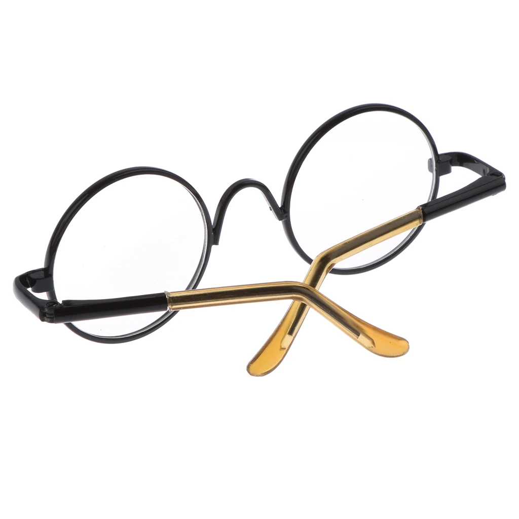 12'' Dolls 1/6 Pair Round Frame Clear Lens Glasses Eye wear For Blythe Doll Round Frame Eye Glasses Accessories Fashion