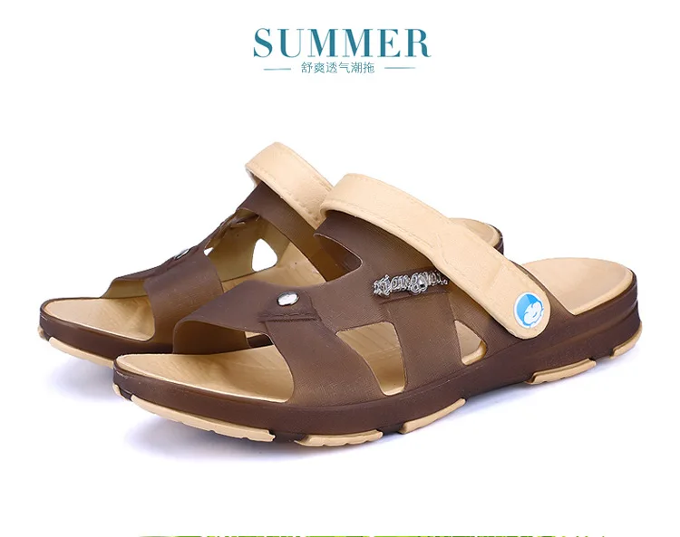 TOURSH/Летняя прозрачная обувь мужские пляжные сандалии легкие Нескользящие мужские сандалии с пряжкой и шлепанцы гелевые сандалии