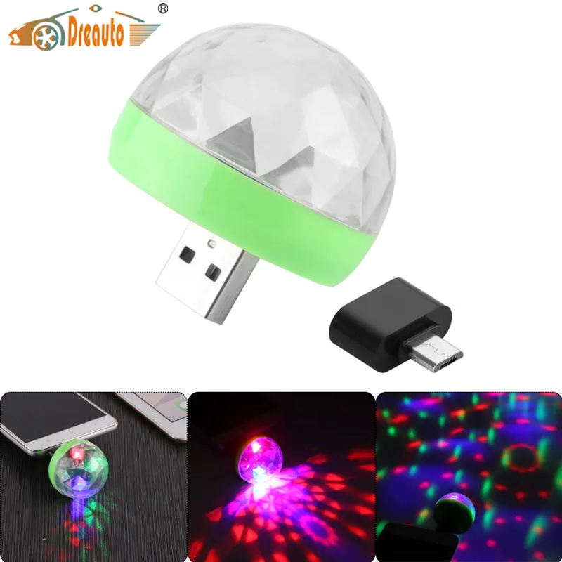 

Dreauto LED Car USB Atmosphere Light DJ RGB Mini Colorful Music Sound Lamp for USB-C Phone Surface Enjoy Football Match