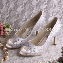 Wedopus Custom Handmade 3 1/4 Inch White Wedding Bride Shoes for Women White 2015 Spring