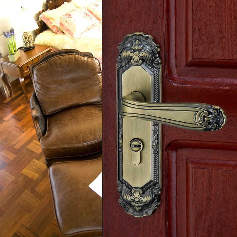 

2018 Hot Sale Epe Continental Interior Locking Metal Security Door Handle Lock Green Bronze Locks The Of Bedroom European Hand