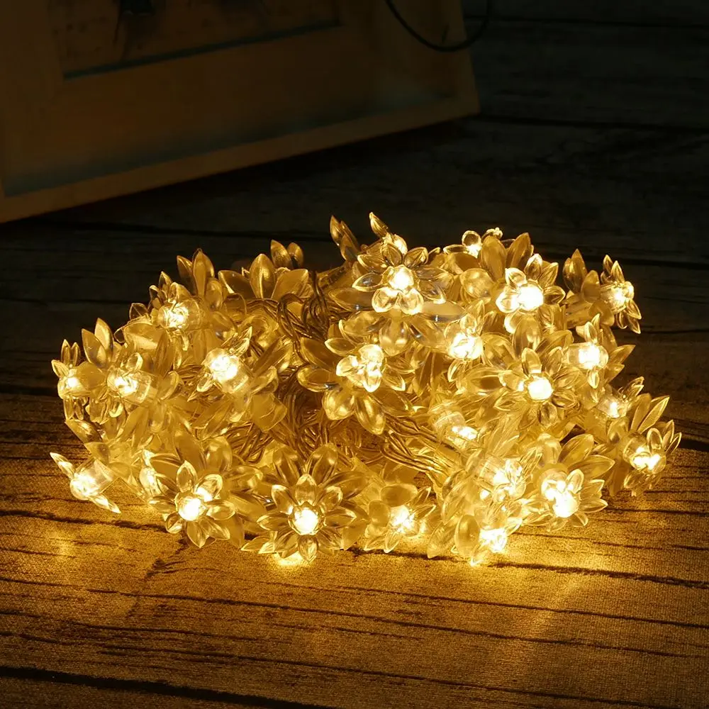 

4.2m 40Led Lotus Flower String Light For Christmas XMAS Wedding Party Decor Wreath for Party Gift Box Fairy Night Lamp 5 Colors