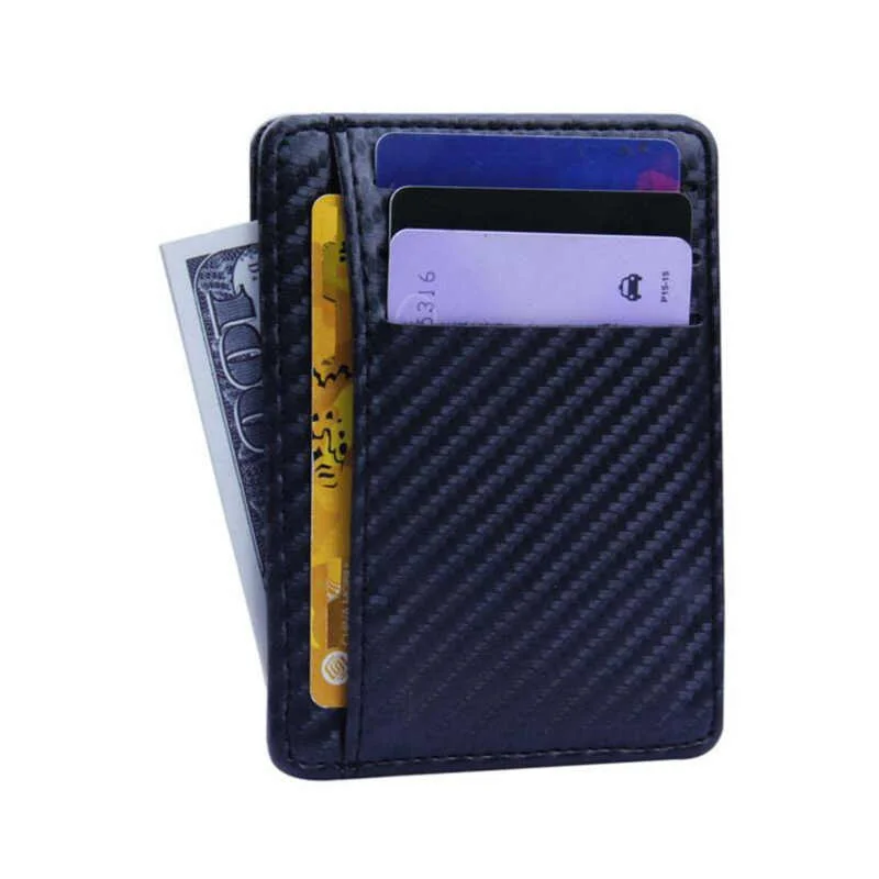 8 Card Slots Double Sided PU Leather Card Holder Purse Small Size Multicolor Business Pack Bus Card Bag Male Purses Men Wallet