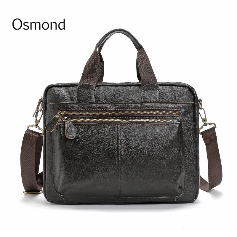 

Osmond Black Messenger Bag Men Shoulder Bag Genuine Leather Casual Male Man Briefcases Laptop Men's Crossbody Bags for Men 2019
