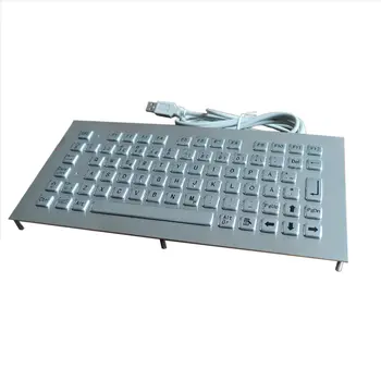 

stainless steel IP65 front panel mount with stud bolts compact metal keyboard with 79 metal key buttons and F1-F12 function keys