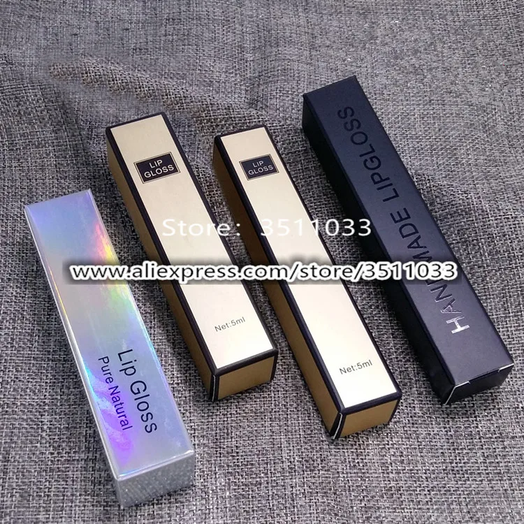 

23*23*107mm Cosmetic Paper Packing Box for lipgloss Tube Slim 20*20*115mm Gold Color Paper Packing Box of Lip Gloss Bottle
